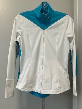 Nike Women's White and Teal Athletic Jacket